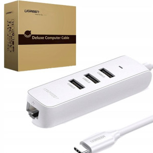 Ugreen Karta Sieciowa 3x Usb Ethernet Rj45 Gigabit