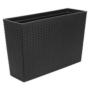 Kwietnik WERBENA rattan doniczka czarna 19 x 56 x 36.5 cm