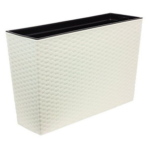 Kwietnik WERBENA 19 x 56 x 36.5 cm rattan doniczka kremowa
