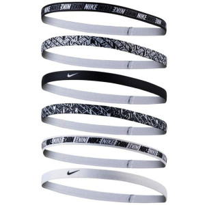 Opaski na głowę nike 6szt printed czarno-białe n0002545176os