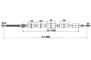 Linka Hamulca Ręcznego Peugeot 306 1.4-1.9d 04.93-