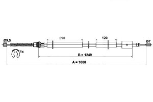 Linka Hamulca Ręcznego Peugeot 306 1.4-1.9d 04.93-