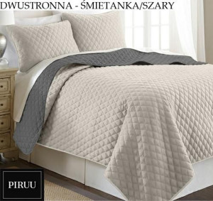 Narzuta 220x240 Śmietanka/szarośćnarzuta Pikowana 220 Śmietanka/szarość