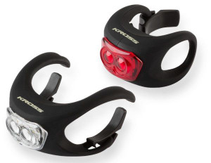 Zestaw oświetlenia rowerowego Kross Silicone Set czarny