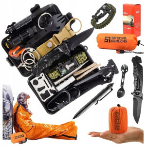 Zestaw Survivalowy Taktyczny 32w1 Śpiwór 90x210