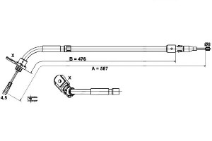 Linka Hamulca Ręcznego Mercedes A (w169) B (w245)
