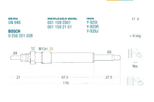 Świeca Żarowa Mercedes W202 210 Fae