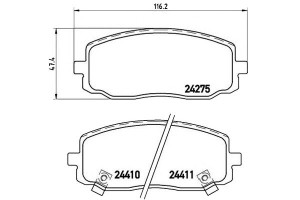 Klocki Hamulcowe Hyundai I10 08- Przód Brembo