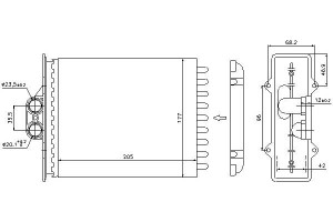 Nagrzewnica (205x182x42) Opel Vectra B Saab 9-5 1.