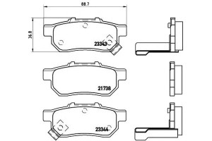 Klocki Hamulcowe Honda Civic 91-95 Tył Brembo