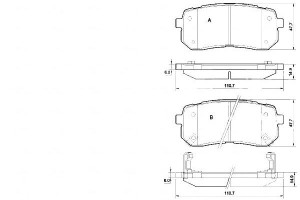 Klocki Hamulcowe Kia Carnival 06- Tył A.b.s.