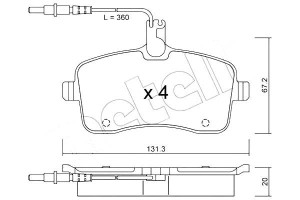 Klocki Hamulcowe Peugeot 407 04- Czuj Metelli