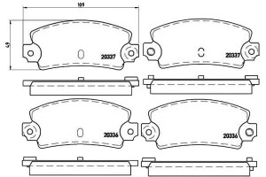 Klocki Hamulcowe Renault 21.25.espace Tył Brembo