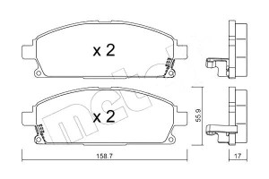 Klocki Hamulcowe Nissan Pathfinder 01- 3,5 V6 Mete