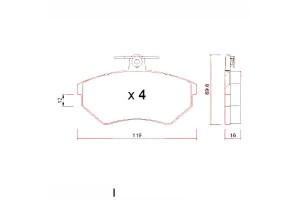 Klocki Hamulcowe Vw Passat 88-96 16mm Zimmermann