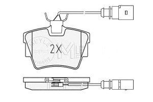 Klocki Hamulcowe Vw Tył T4 90-97 Z Czujnikiem Meyl