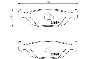 Klocki Hamulcowe Saab 9000 84-98 Tył Brembo