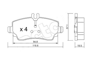 Klocki Hamulcowe Mercedes Vaneo 02-05 Metelli