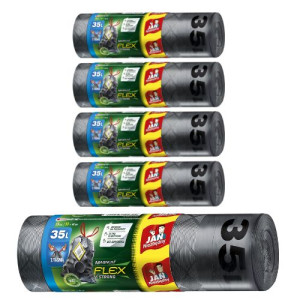 Worki na odpady Jan Niezbędny Magnum z taśmą 35 l (15 sztuk) x 5