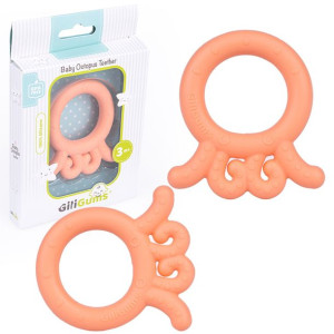 Silikonowy Gryzak Ośmiornica pomarańczowa BPA Free
