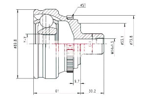 Przegub Napędowy Zew. Audi 80 B3/b4 86-96 Kamoka