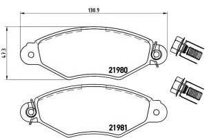 Klocki Hamulcowe Peugeot 206 98- 306 97-00 Brembo