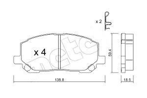 Klocki Hamulcowe Lexus Rx300 00-01 Metelli
