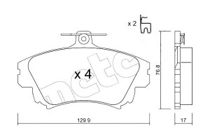 Klocki Hamulcowe Volvo S40,v40 97-03 Metelli