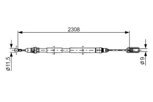 Linka Hamulca Ręcznego Citroen Peugeot Tył C8 807