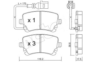 Klocki Hamulcowe Vw T5 03- Tył Czuj Metelli