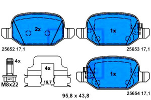 Klocki Hamulcowe Fiat 500l 0.9-1.6d 09.12- Ate