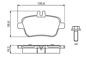 Klocki Hamulcowe Mercedes Tył W176 W246 C117 X117