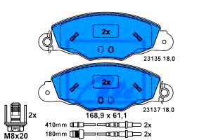 Klocki Hamulcowe Citroen Xantia Xm 2.0d/2.5d/3.0 0