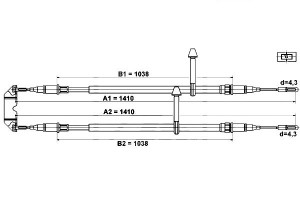 Linka Hamulca Ręcznego Saab 9-5 1.9d-3.0d 09.97-12