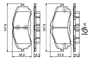 Klocki Hamulcowe Peugeot Przód 308 1,2-2,0 13- Bos