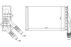 Nagrzewnica (234x152x40) Nissan Kubistar Renault K