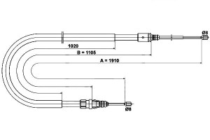 Linka Hamulca Ręcznego Peugeot 2008 I 207 1.2-1.6d