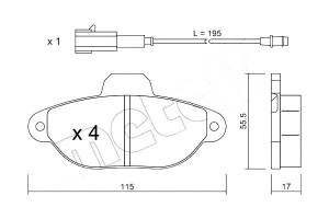 Klocki Hamulcowe Fiat 500 1,2 07- Metelli