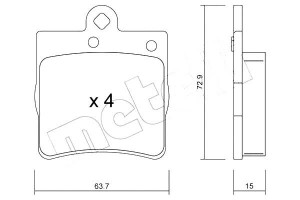 Klocki Hamulcowe Mercedes W202,w210 Tył Metelli