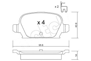 Klocki Hamulcowe Opel Corsa C 1,8 16v 00- Tył Mete