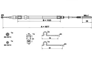 Linka Hamulca Ręcznego Bmw 5 (e39) 2.0-4.9 09.95-0