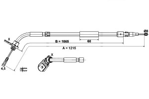 Linka Hamulca Ręcznego Mercedes A (w169) B (w245)