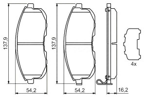 Klocki Hamulcowe Nissan Przód Juke Cube 10- Bosch