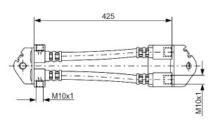 Przewód Hamulcowy Elast. Ford Transit 2.0d-2.4d 01