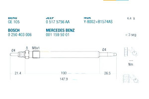 Świeca Żarowa Chrysler Mercedes Fae