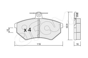 Klocki Hamulcowe Vw Passat 88-96 16mm Cifam