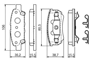 Klocki Hamulcowe Mitsubishi T. Bosch