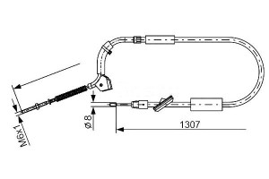Linka Hamulca Ręcznego Mercedes Przód W245 05-11 B
