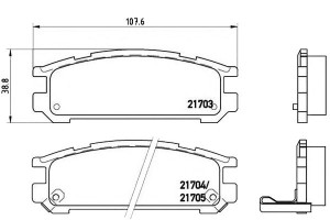 Klocki Hamulcowe Subaru Impreza 93-98 Tył Brembo