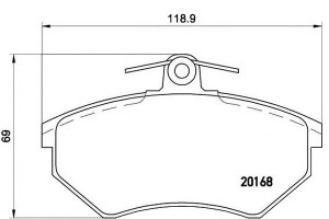 Klocki Hamulcowe Vw Passat 88-96 19mm Brembo